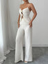 'Ari' Cutout Button Cami and Wide Leg Pants Set - Celes Fashion